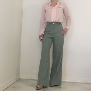 Green wide less women’s pants trousers